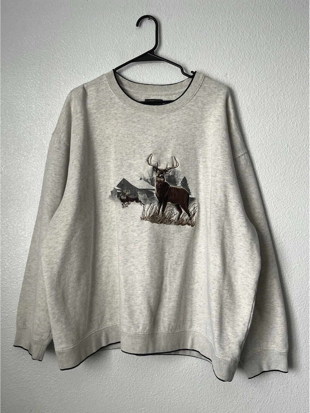 Vintage Embroidered Deer Craft and Borrow Pullover Sweater Crewneck Sz XXL (2XL)